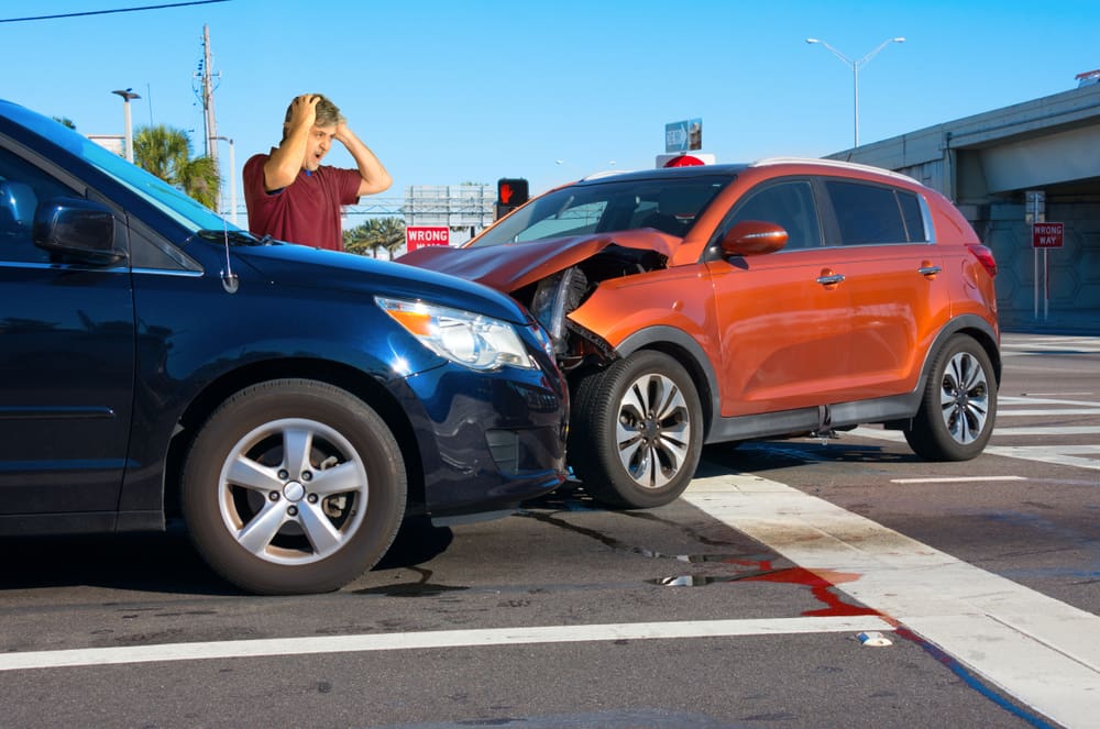 Car crash on highway