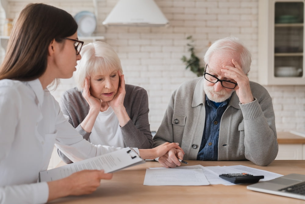 Adults arguing with their lawyer