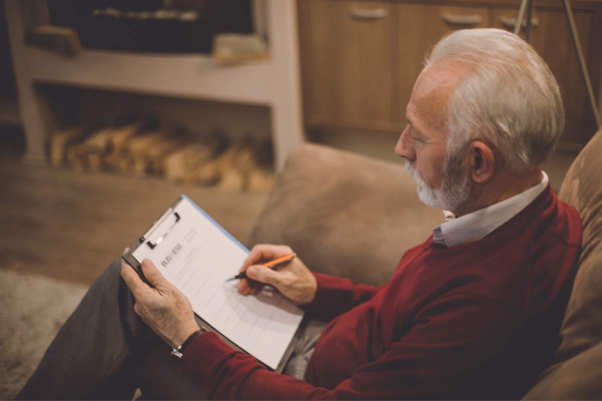 Adult writing his will